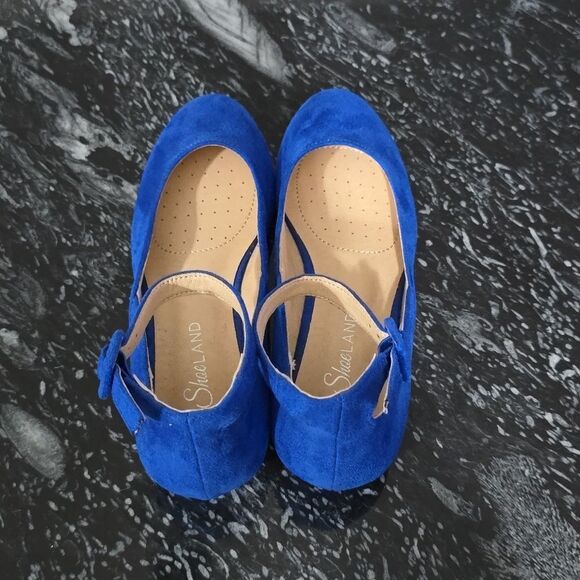 NEW BRAND SHOELAND ADJUSTABLE ANKLE STRAP BUCKLE POINTED Toe LOW WEDGE FLAT G1 - Picture 5 of 15